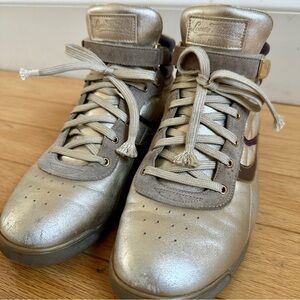 Louis Vuitton Metallic Gold High Top Sneakers
